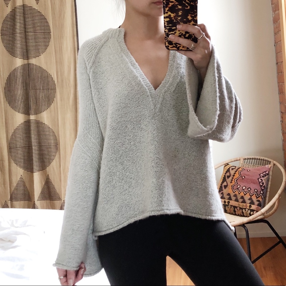 Free People • Lovely Lines Sweater Grey - Picture 2 of 7